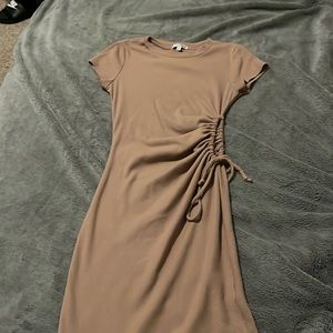 Light brown dress, hole on side , sexy